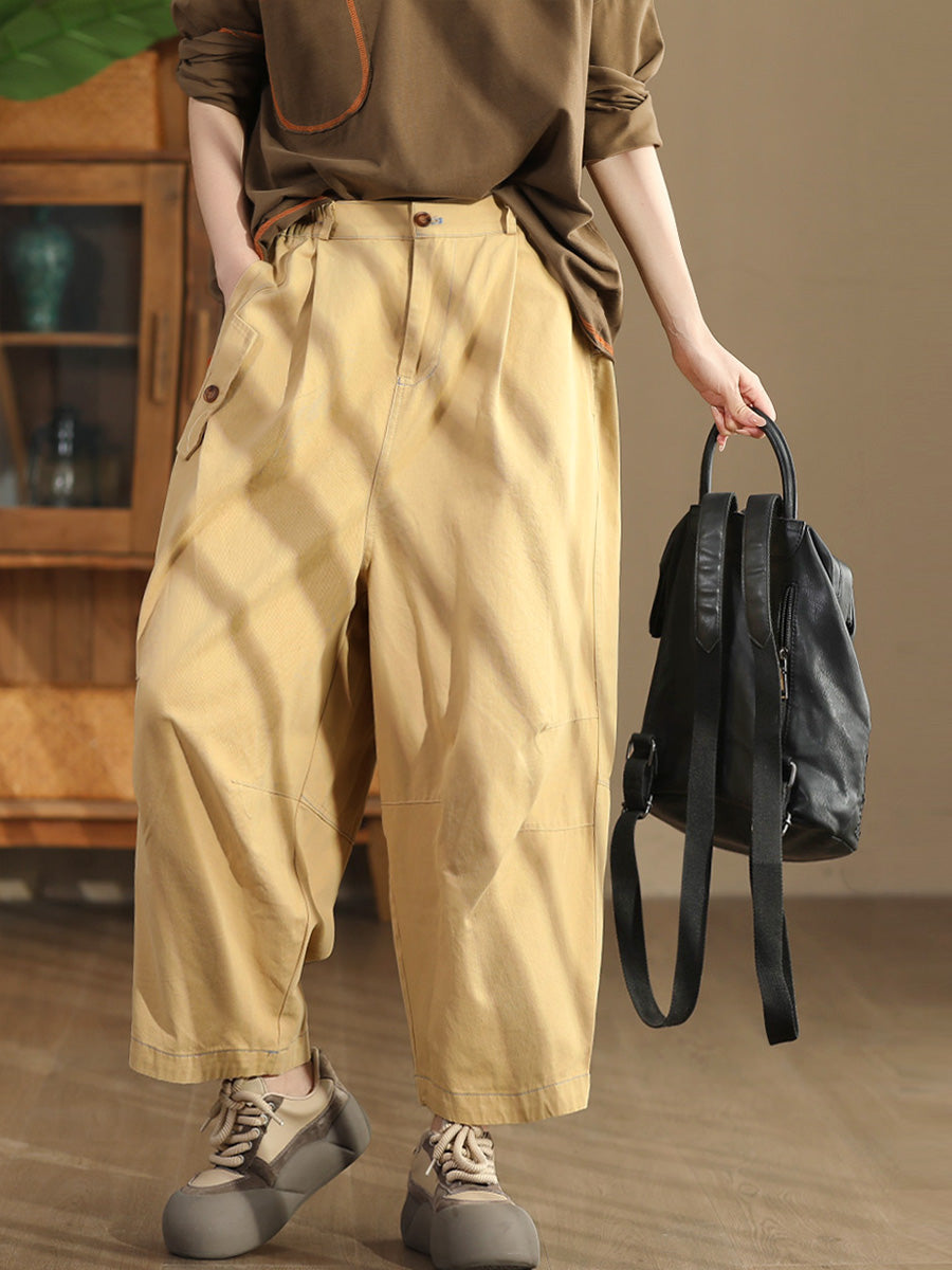 Women Autumn Commute Solid Loose Harem Pants AT1070 ZMMM