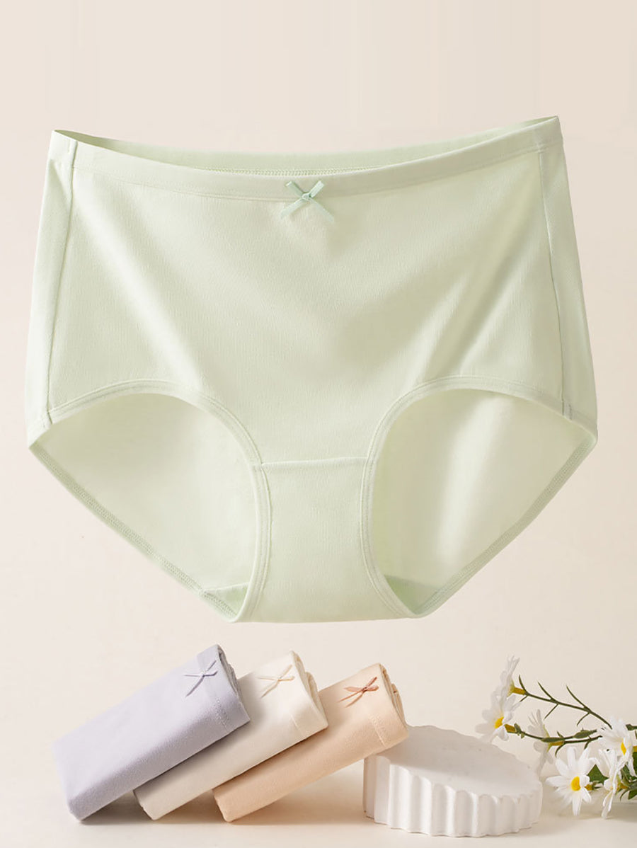 Women 6 Pure Color Underwear Pieces Summer Cotton FashionChic