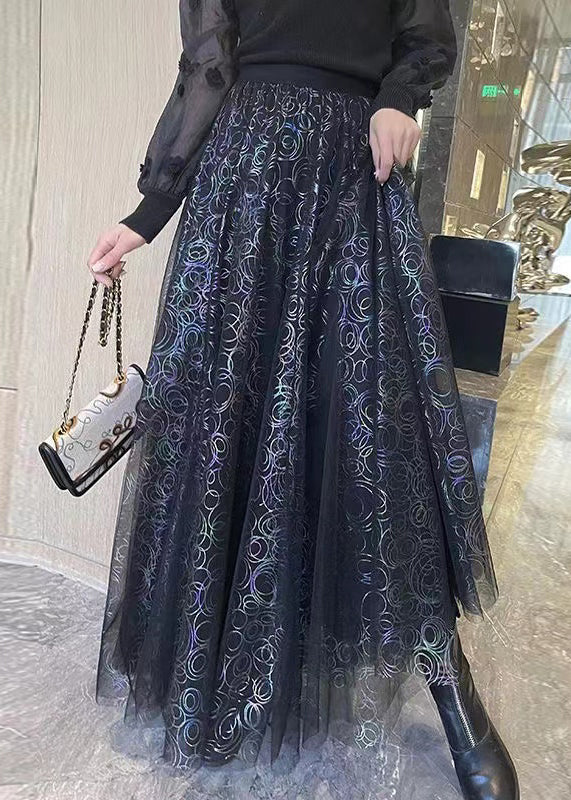 New Apricot Wrinkled Print High Waist Tulle Skirts Summer TT1033 shopify