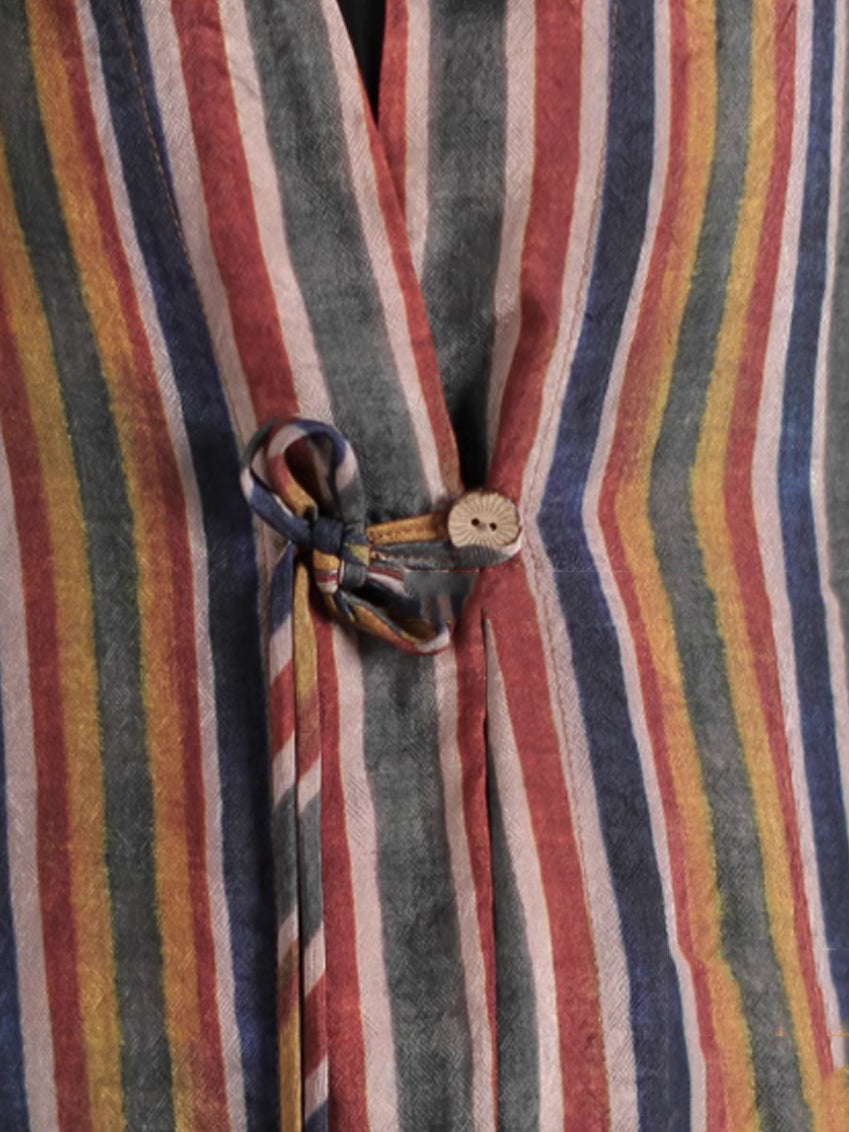 Plus Size Women Vintage Stripe Loose Long Shirt+Pants XX1029 Ada Fashion