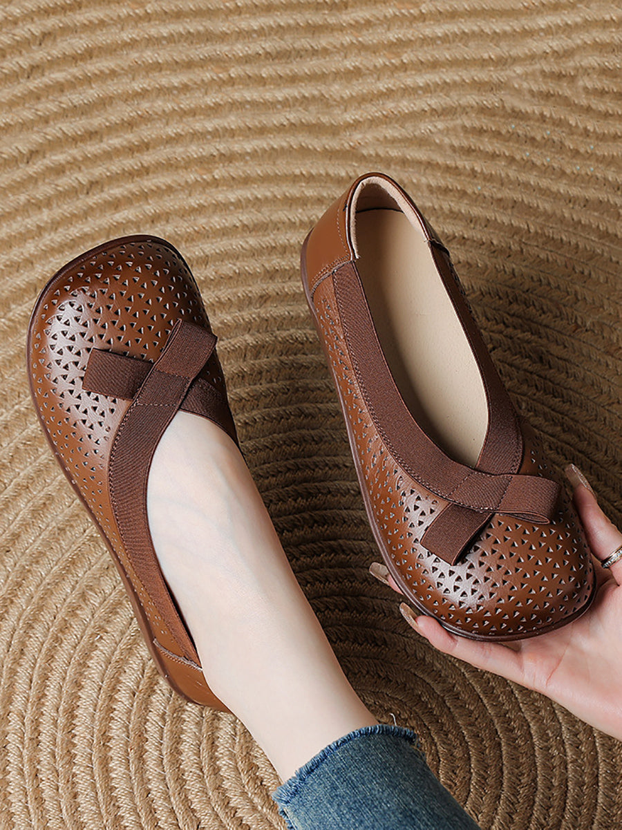 Genuine Leather Women Shoes Casual Soft Flat FashionChic
