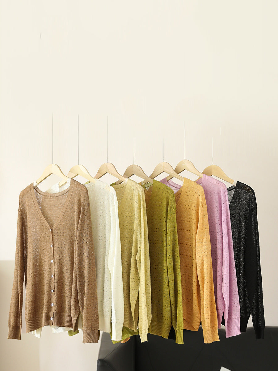 Women Spring Solid Casual V-Neck Knitted Shirt SC1009 Ada Fashion