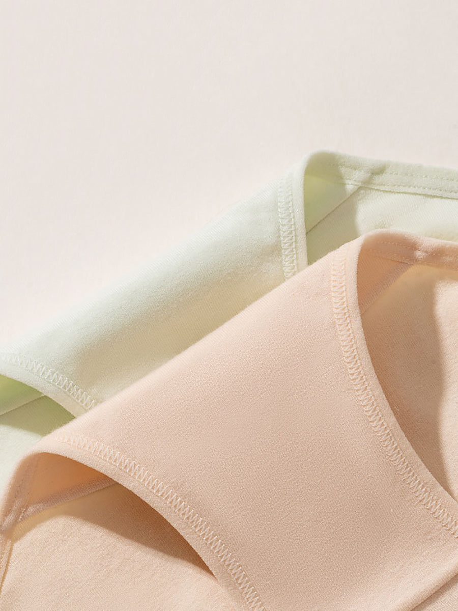 Women 6 Pure Color Underwear Pieces Summer Cotton FashionChic