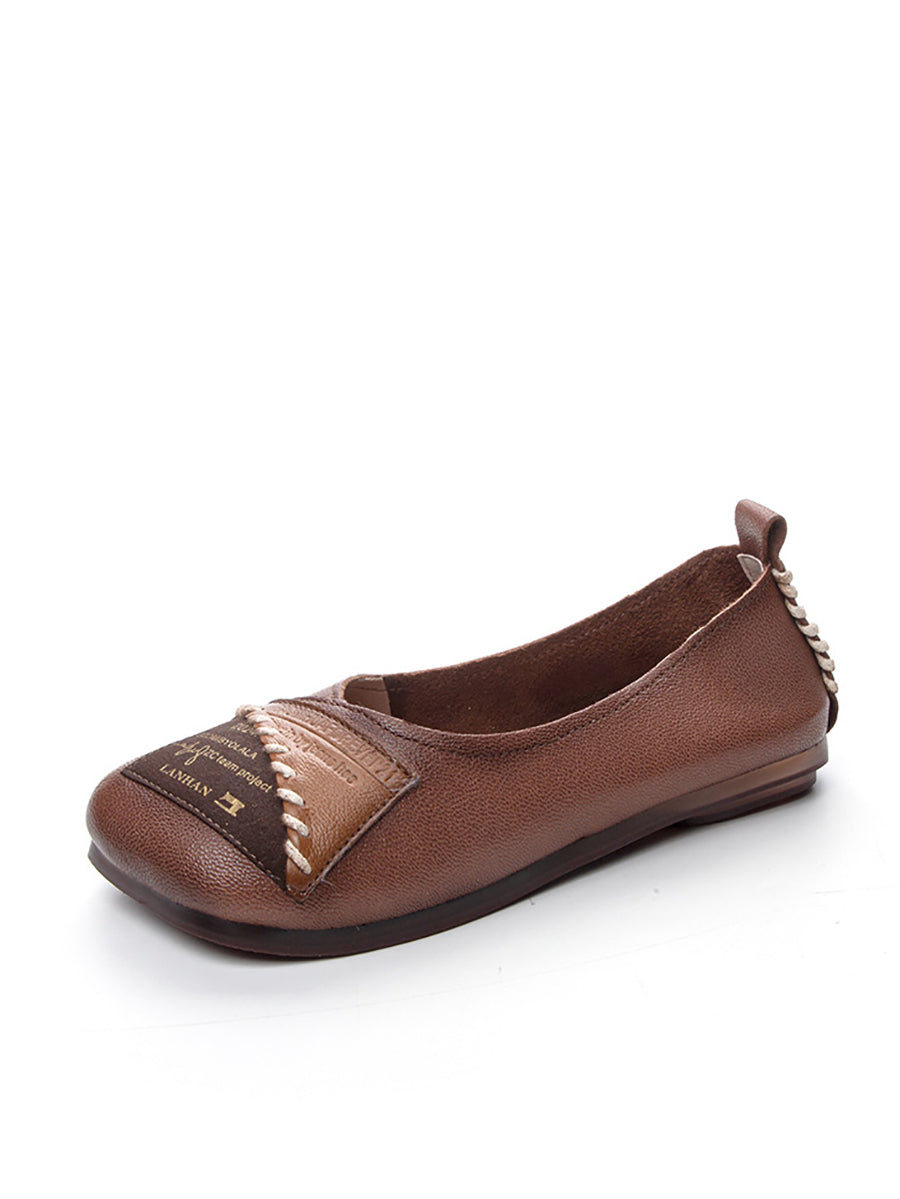 Women Artsy Colorblock Soft Leather Flat Shoes KL1024 Ada Fashion