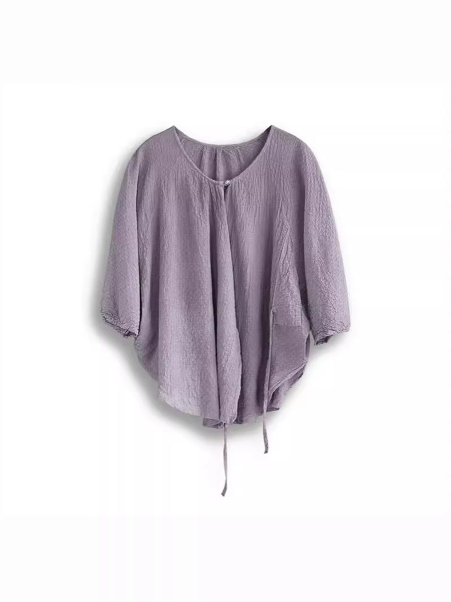 Women Summer Casual Solid Strap Jacquard Shirt FG1040 Ada Fashion