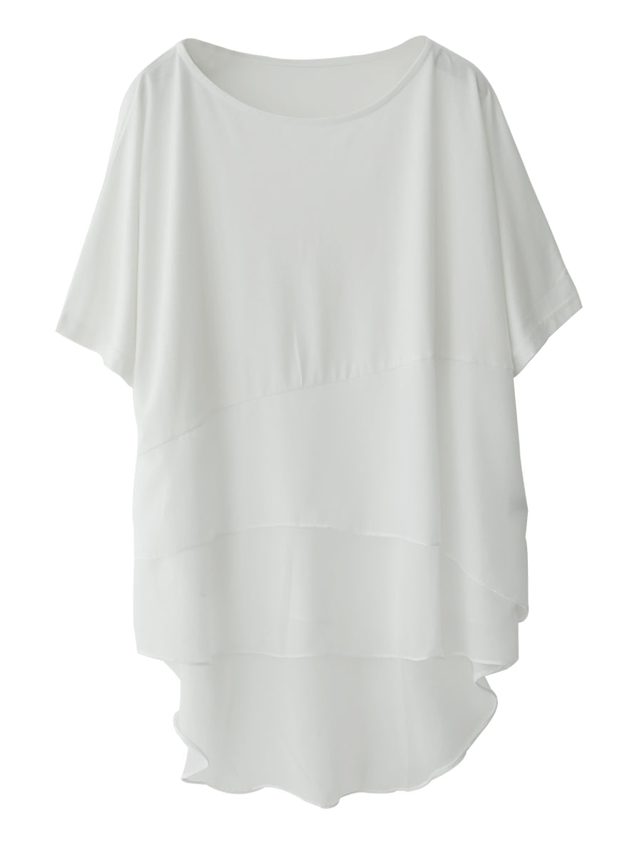 Plus Size Women Summer Casual Irregular Spliced Shirt AS1062 Ada Fashion