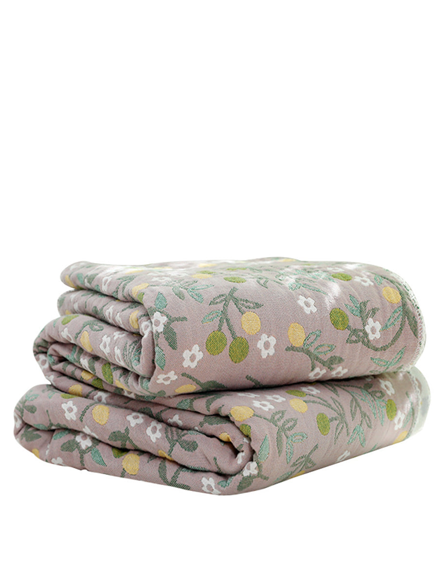 4Layer Cotton Summer Nap Floral Jacquard Sofa Blanket WE1007 Ada Fashion