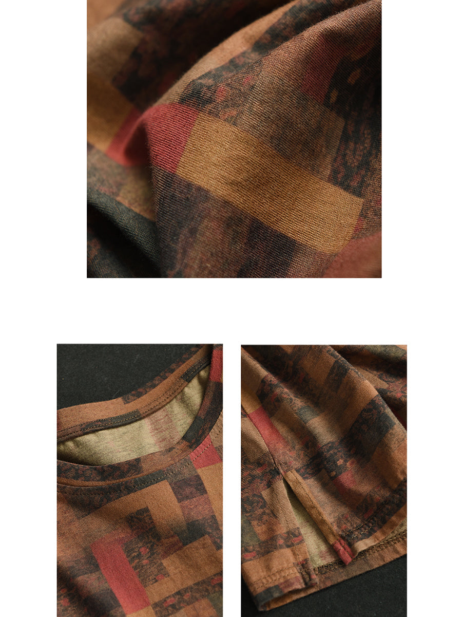 Women Casual Summer Print Loose Cotton Shirt XX1008 Ada Fashion