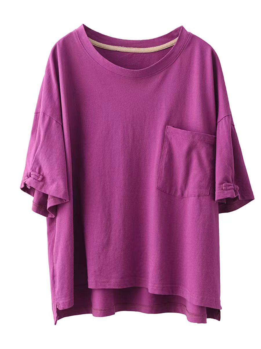 Women Summer Casual Solid Loose Cotton Shirt TY1004 Ada Fashion