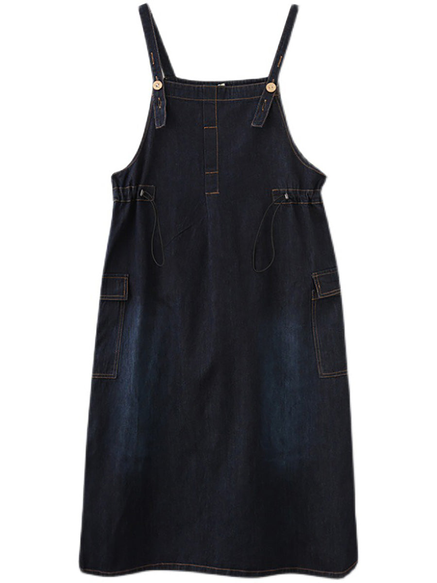 Women Summer Casual Solid Denim Vest Dress CO1021 Ada Fashion