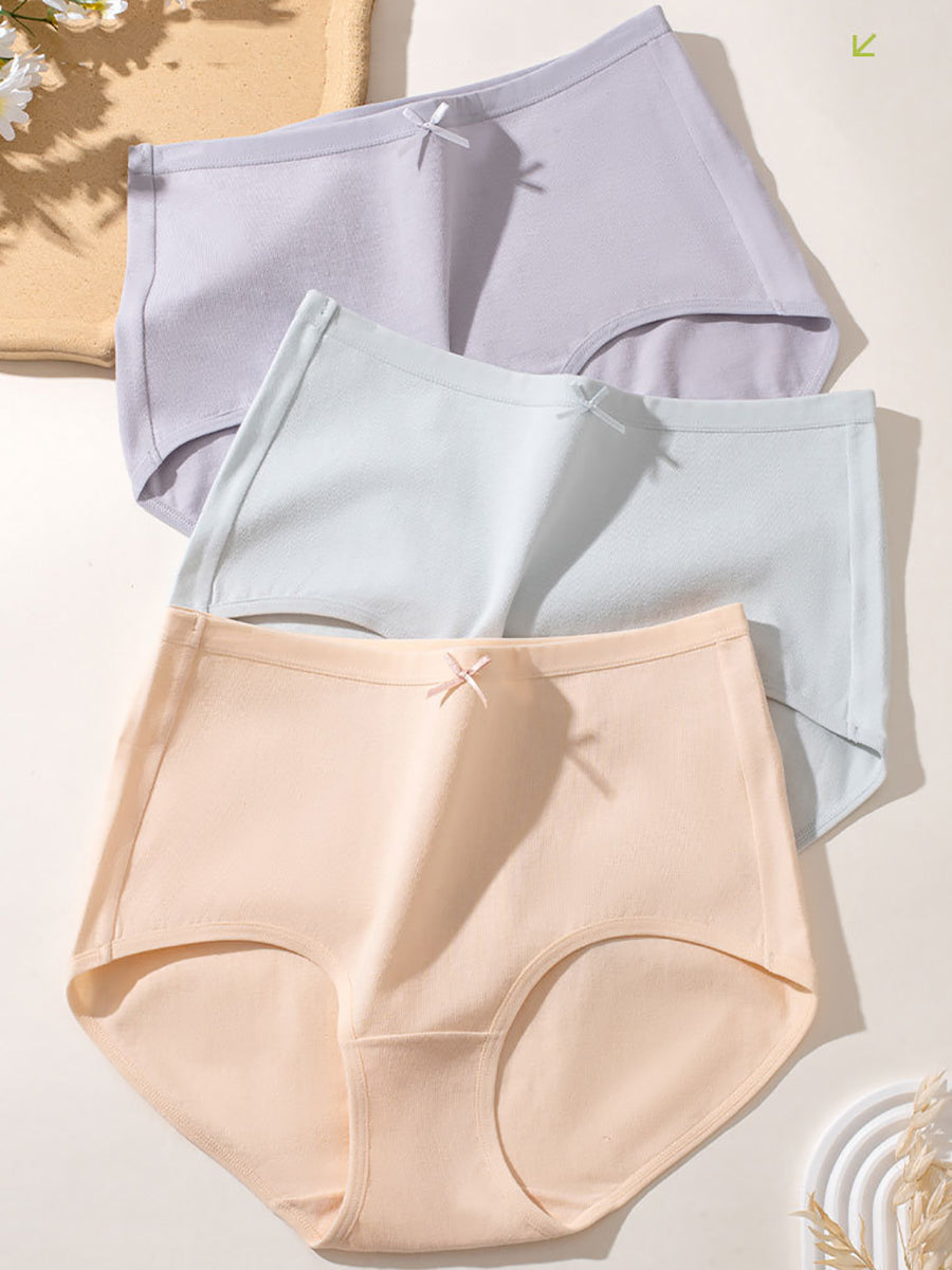 Women 6 Pure Color Underwear Pieces Summer Cotton FashionChic