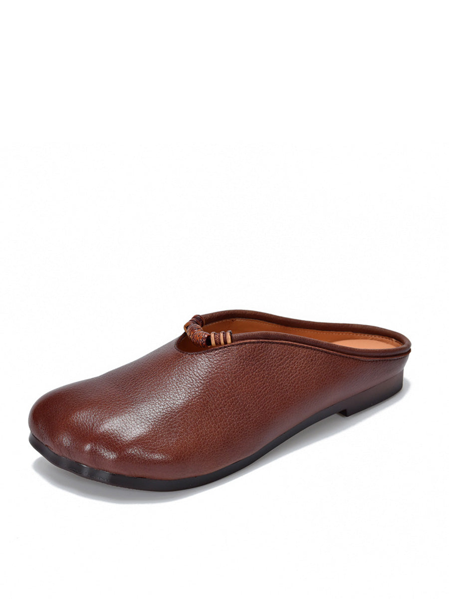 Summer Vintage Leather Soft Sandals Women FashionChic
