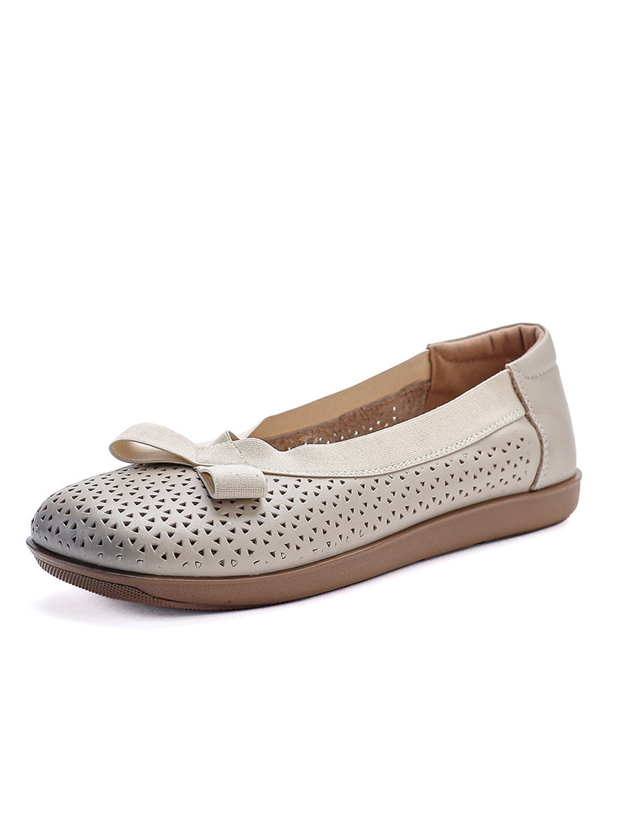 Genuine Leather Women Shoes Casual Soft Flat FashionChic