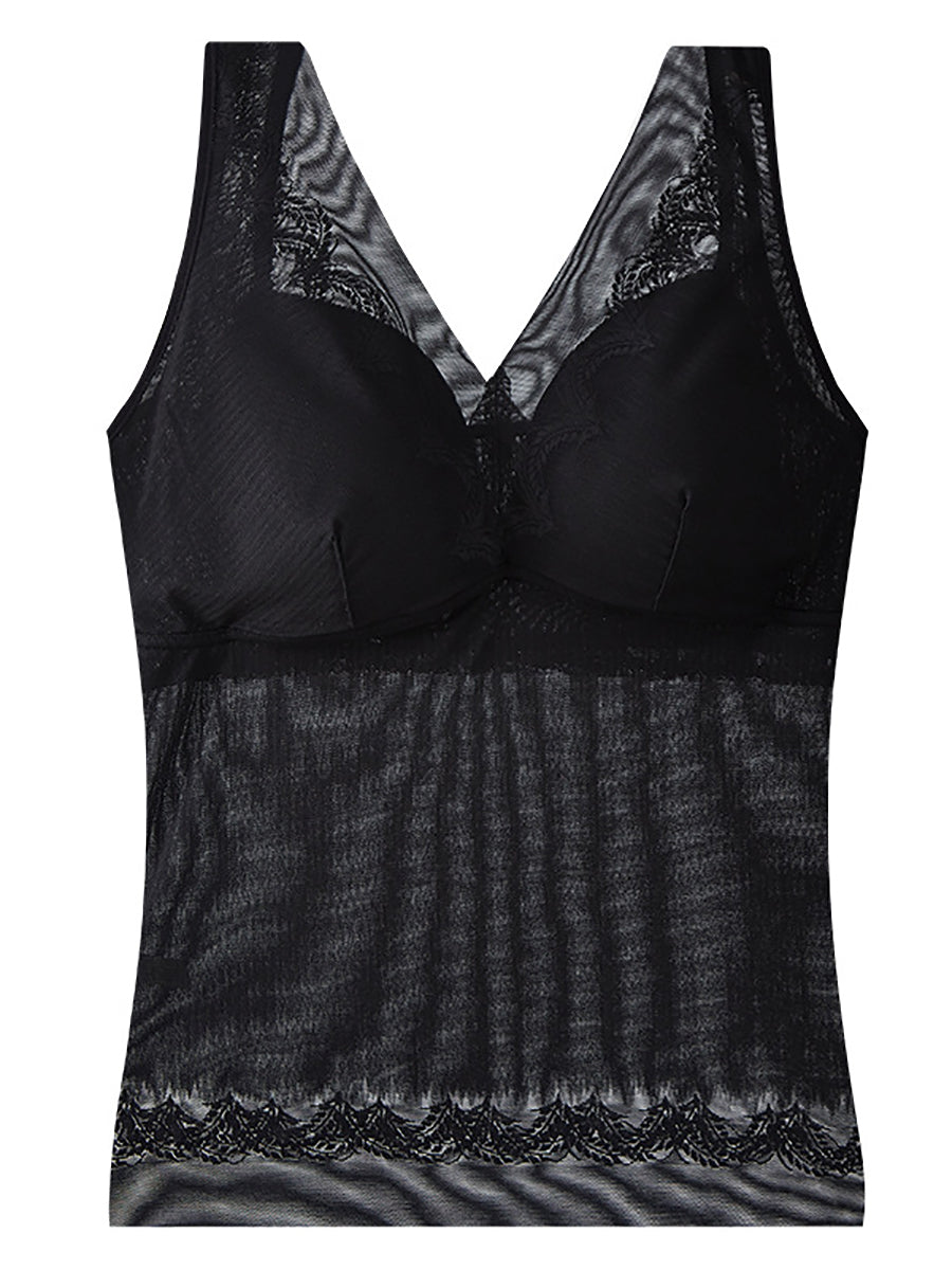 Women Seamless Lace Warm With Breast Pads Base AA1023 Ada Fashion