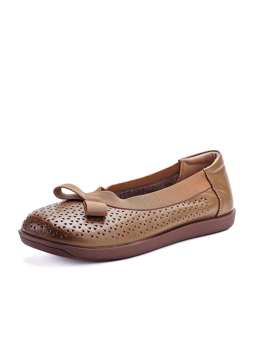 Genuine Leather Women Shoes Casual Soft Flat FashionChic