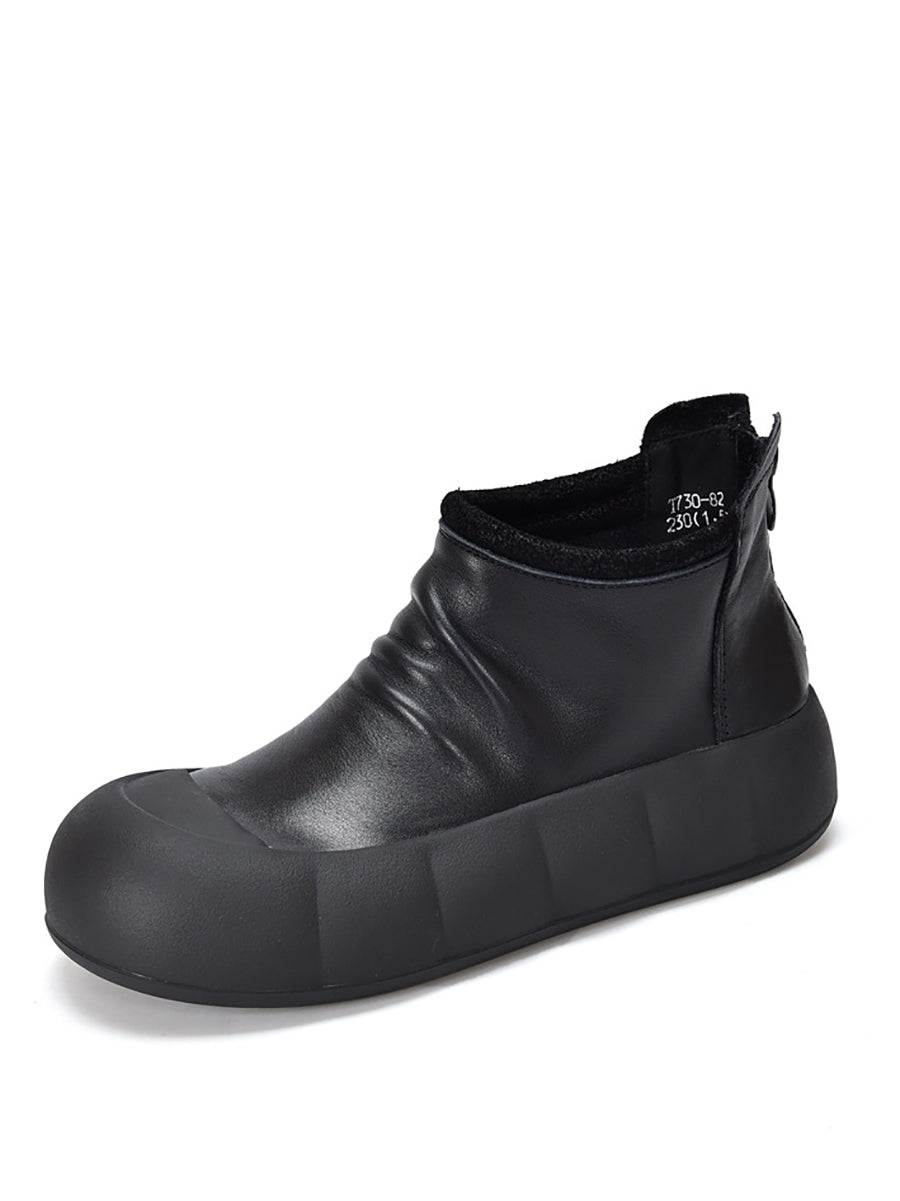 Women Vintage Autumn Soft Leather Platform Boots AS1017 TZTJ