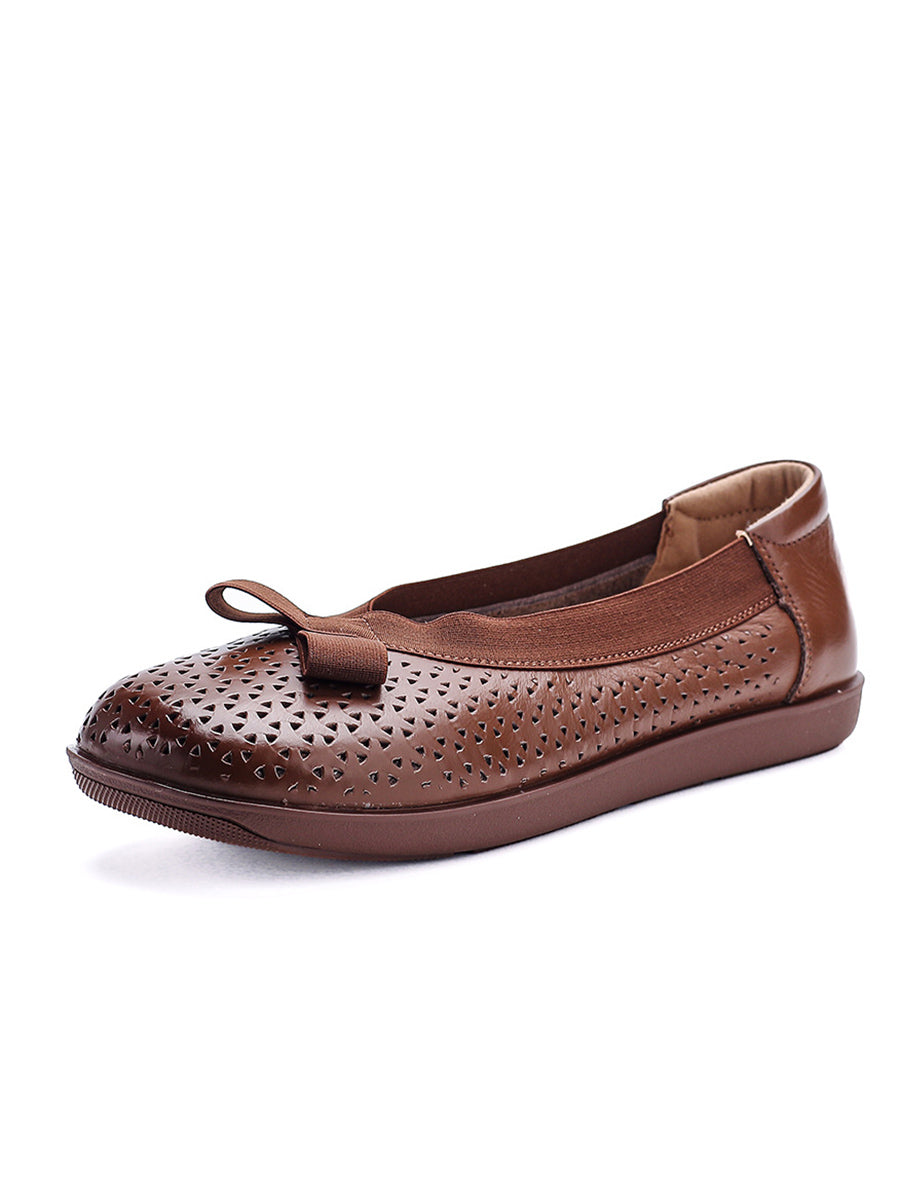 Genuine Leather Women Shoes Casual Soft Flat FashionChic