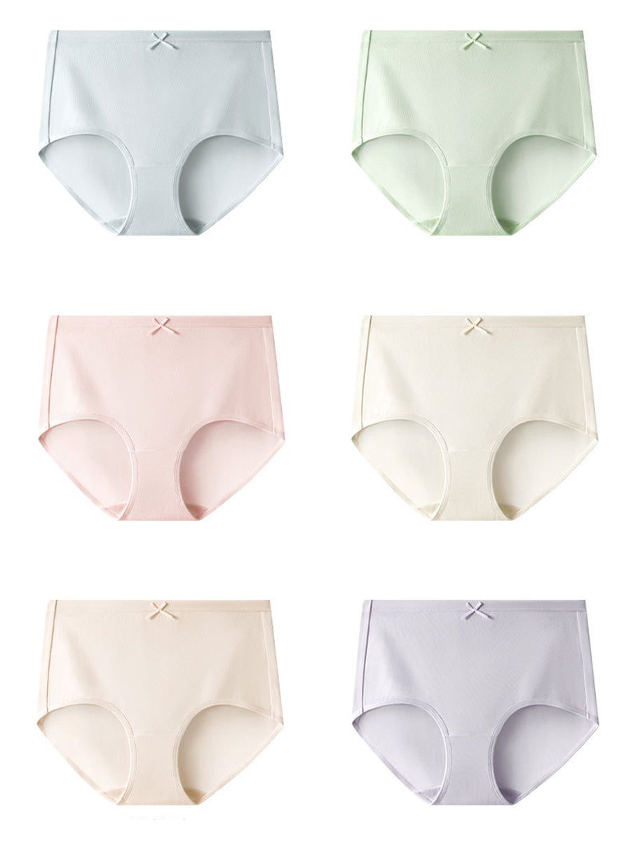 Women 6 Pure Color Underwear Pieces Summer Cotton FashionChic