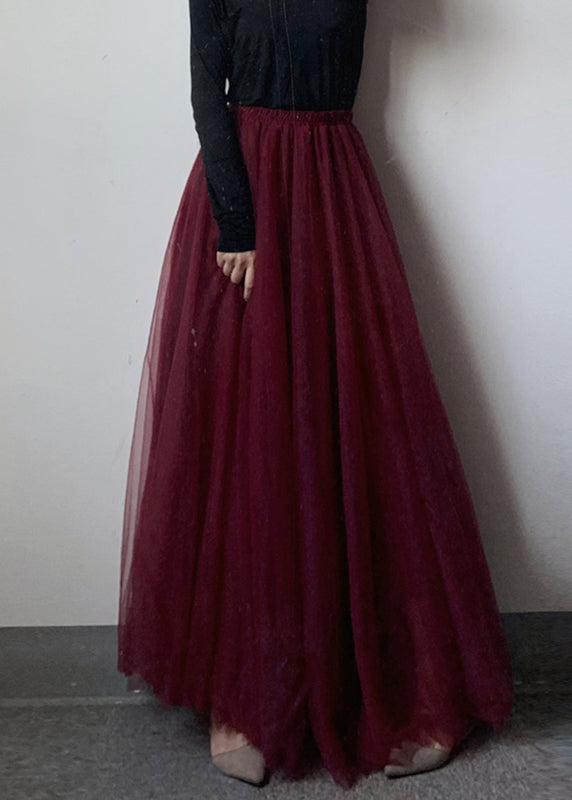 Maxi Waist Tulle Mulberry Modern Elastic Skirt FashionChic