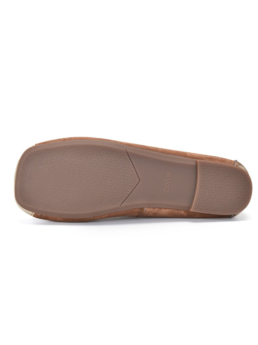 Women Elegant Summer Colorblock Cowhide Flat Shoes KL1022 Ada Fashion