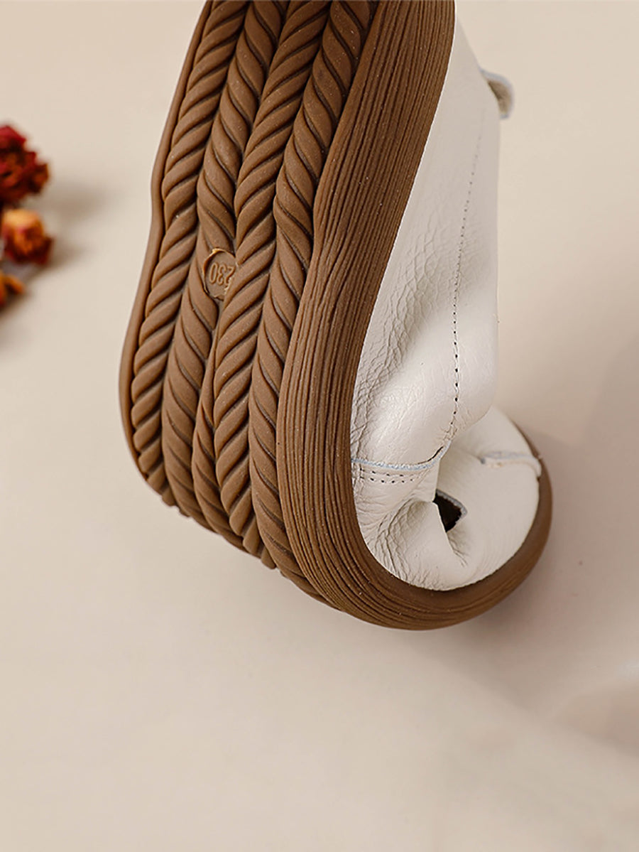 Women Summer Vintage Leather Soft Weave Flat Shoes AS1018 Ada Fashion