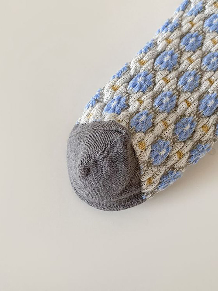 5 Pairs Women Auutmn Artsy Floral Socks AT1009 BUYKUD