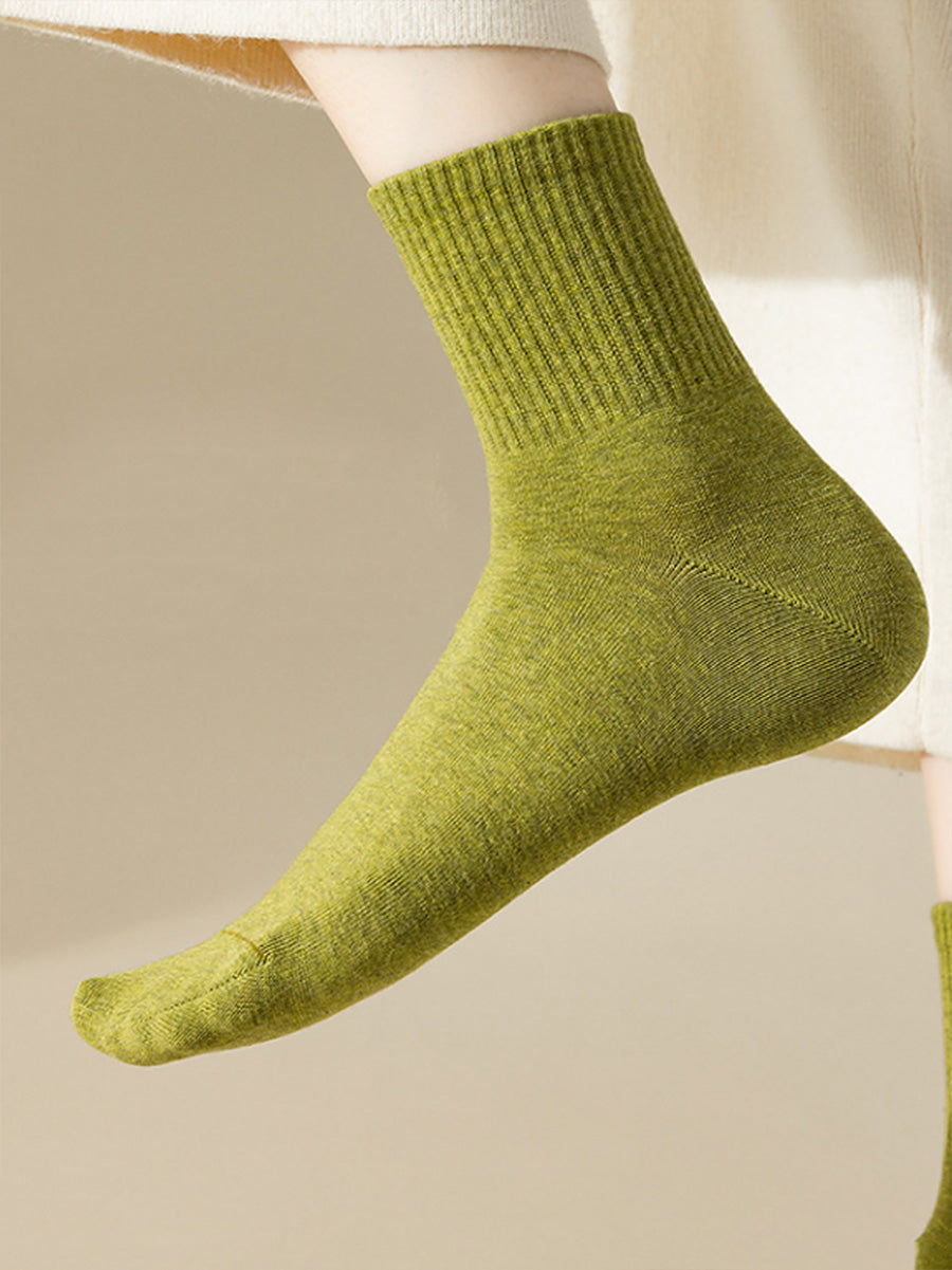 6 Pairs Women Casual Solid 100%Cotton Socks FD056 JIEX
