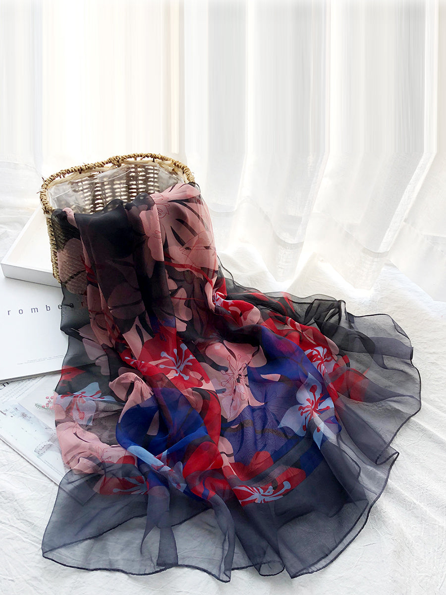 Women Colorblock Print Travel Shawl Scarf SC1037 Ada Fashion