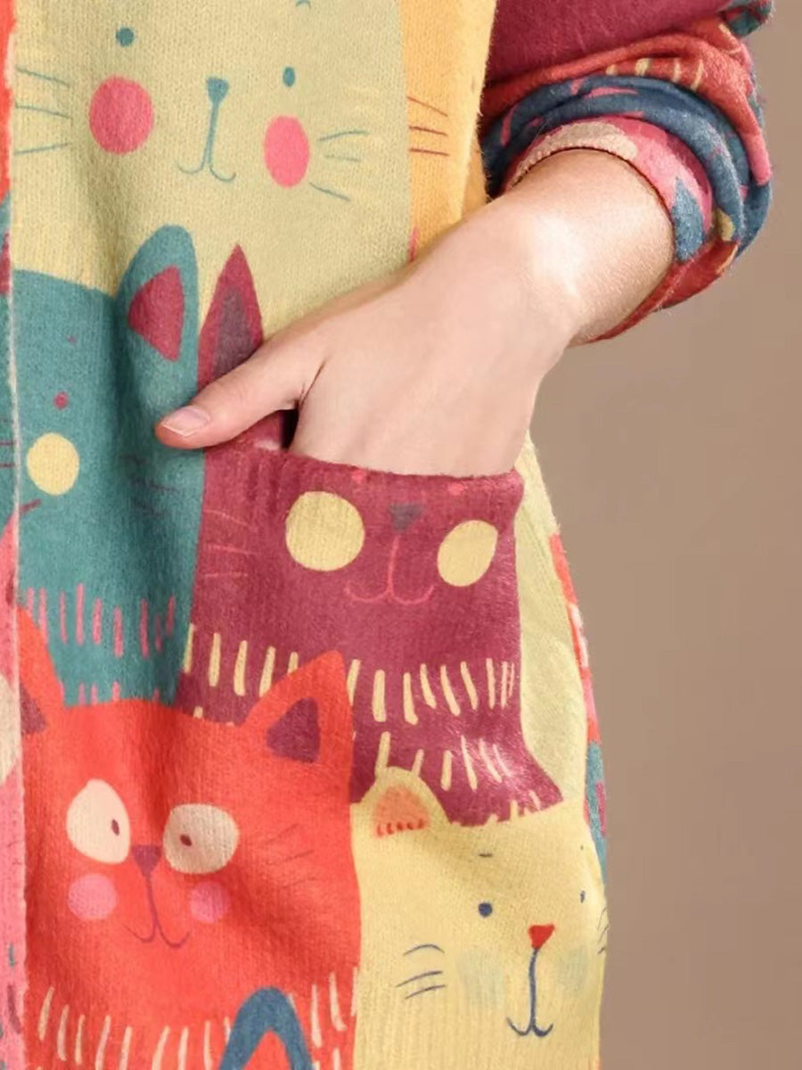 Women Spring Cute Cat Knitted Cardigan Sweater PA1005 Ada Fashion