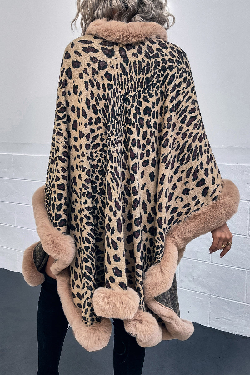 Street Elegant Leopard Patchwork Outerwear Furdela
