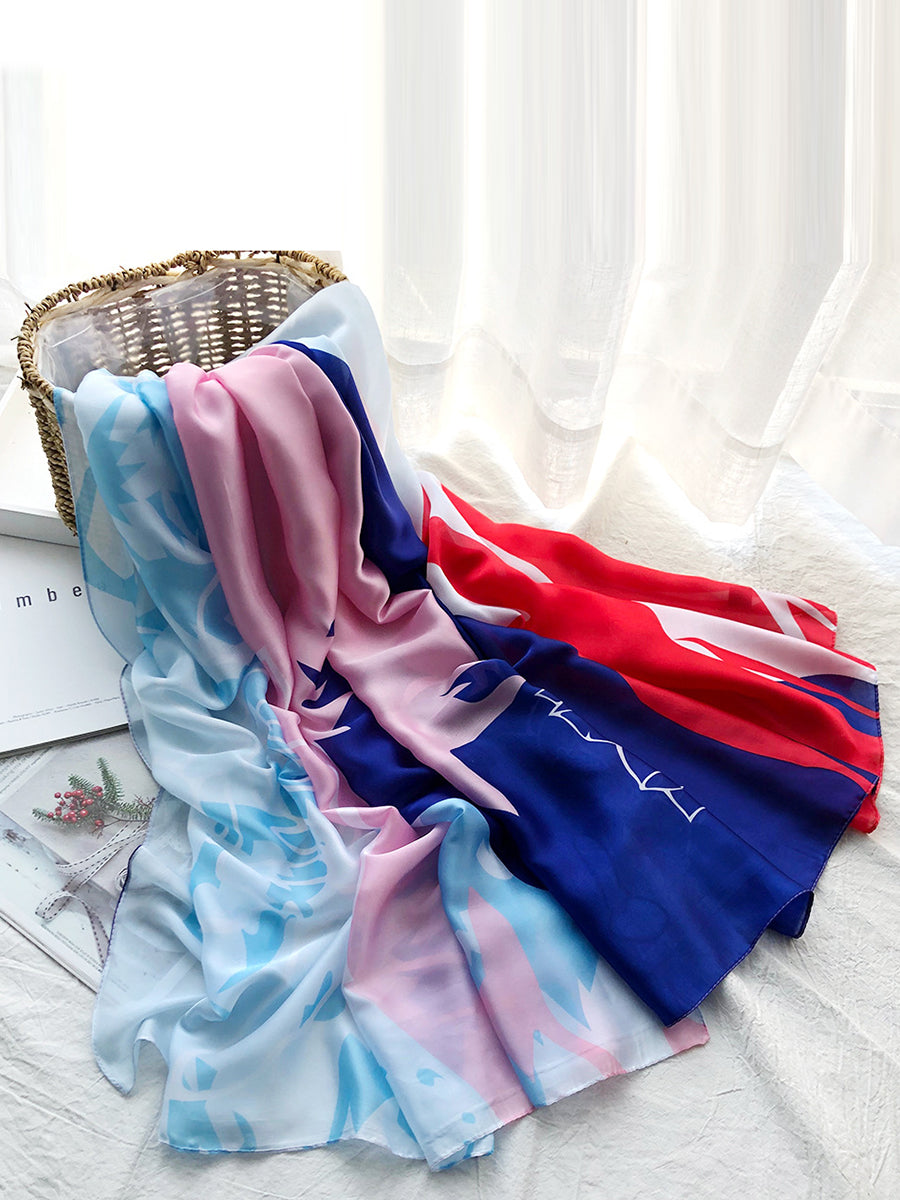 Women Colorblock Print Travel Shawl Scarf SC1037 Ada Fashion
