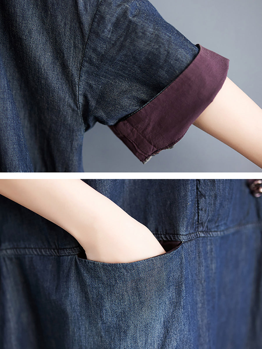 Women Summer Casual Spliced Denim Hooded Dress WE1034 Ada Fashion