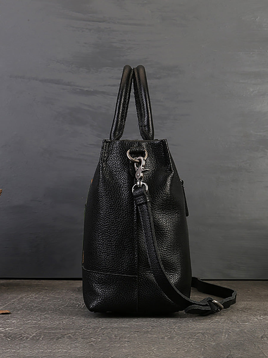 Women Leather Patchwork Laege Capacity Hand Bag Shoulder Bag AH1076 ZLPJ