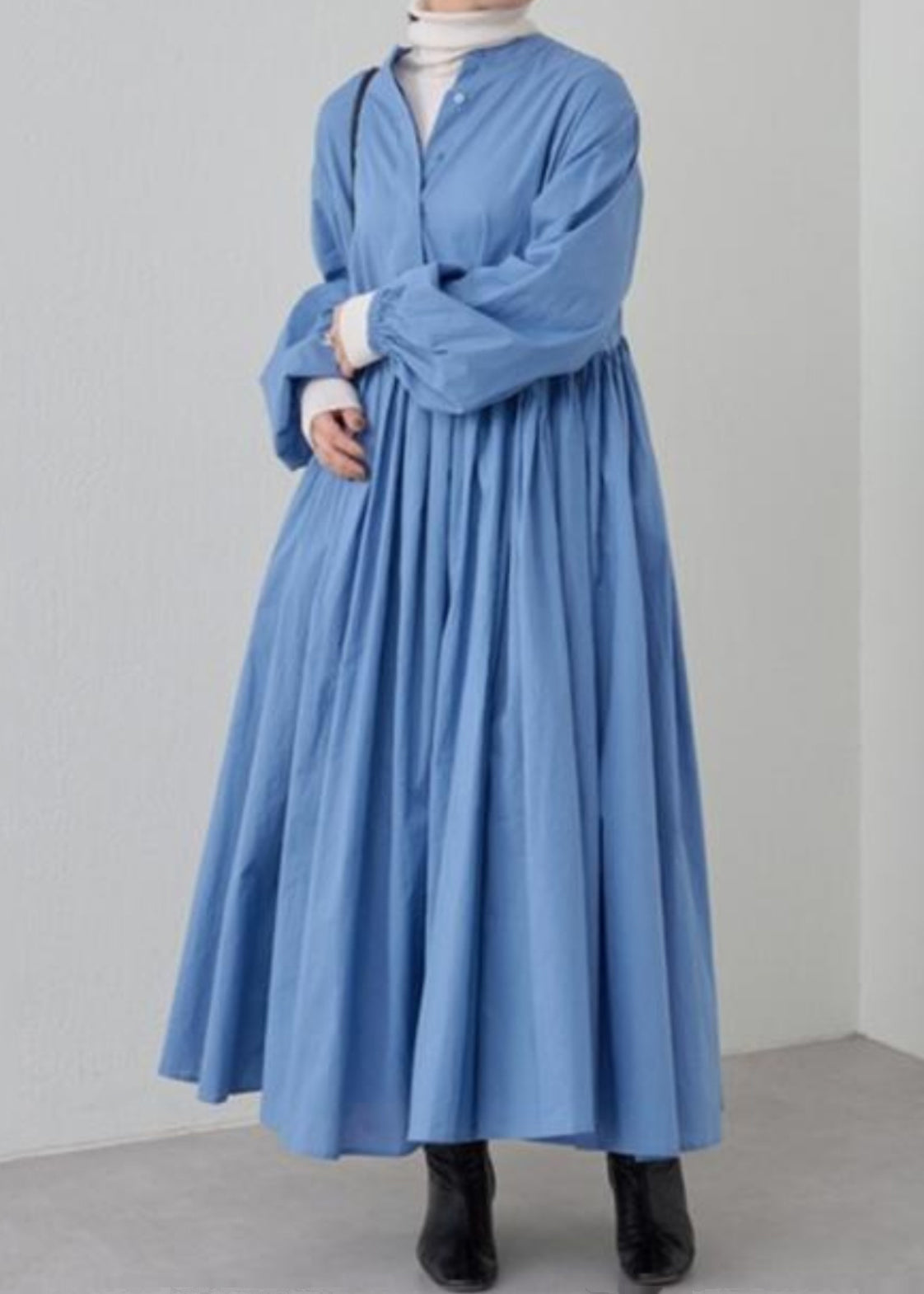 Grey Dress Classy Shirts Solid Cotton Wrinkled Spring FashionChic