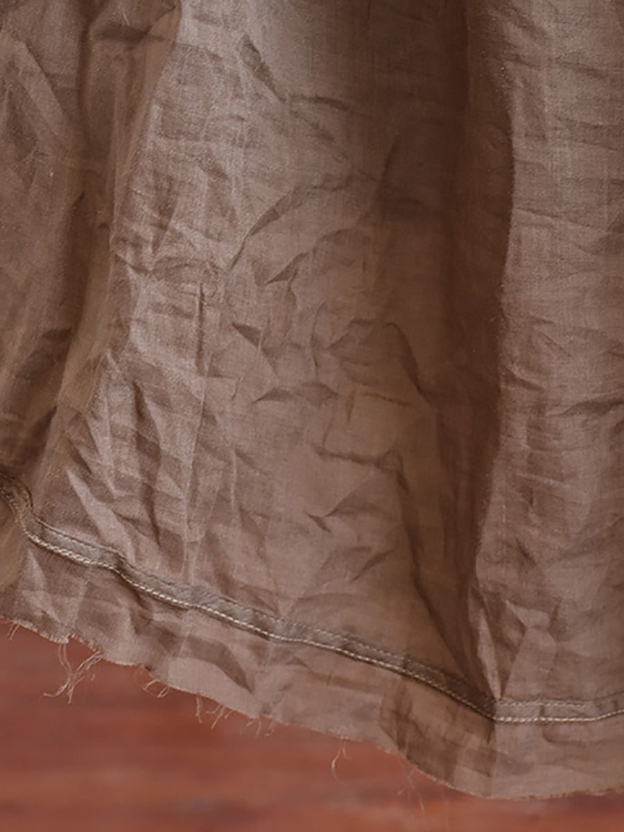 Women Artsy Solid Summer Thin Burrs Ramie Skirt HH024 BUYKUD