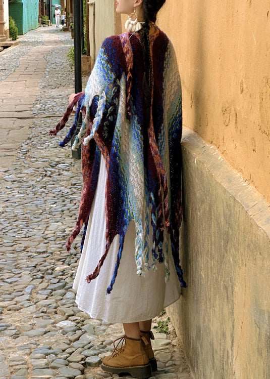 2024 New Bohemian Rainbow Tassel Cozy Warm Shawl WO037 HS-SCF241109