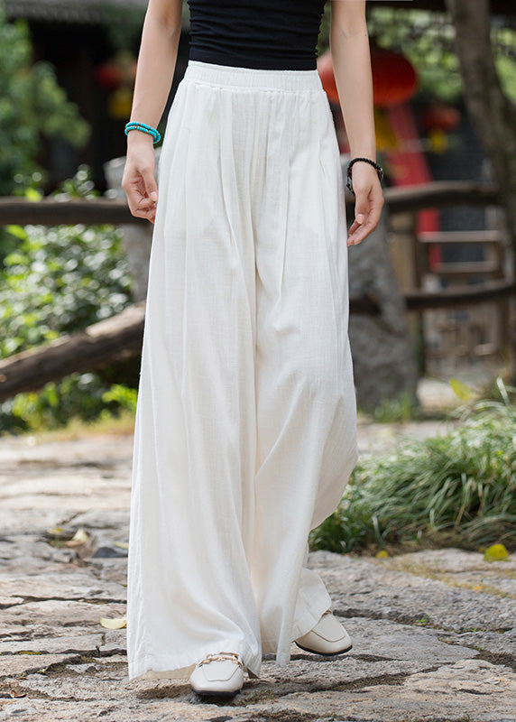 2024 Summer New Elastic Waist Linen Loose Wide Leg Pants LK036 GK-LPTS240710