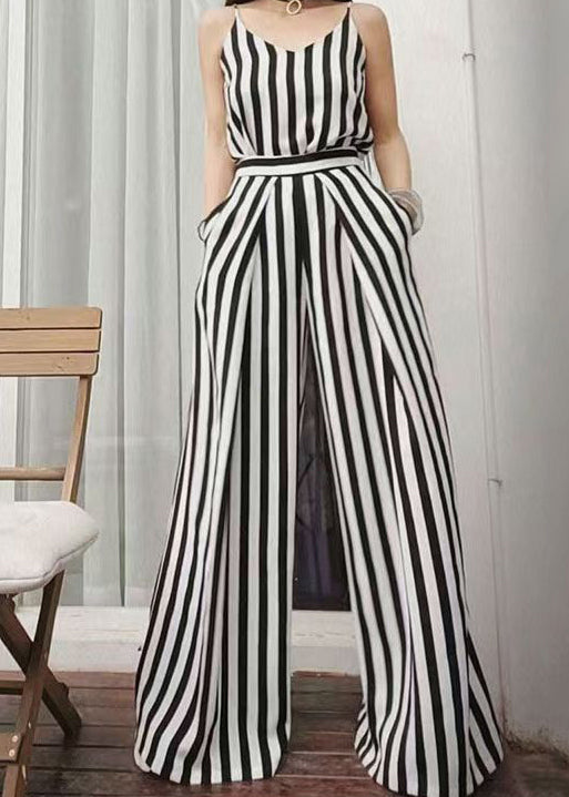 2024 Summer New Thin Black White Striped Wide Leg Pants ZL004 SH-LF-LPTS240621