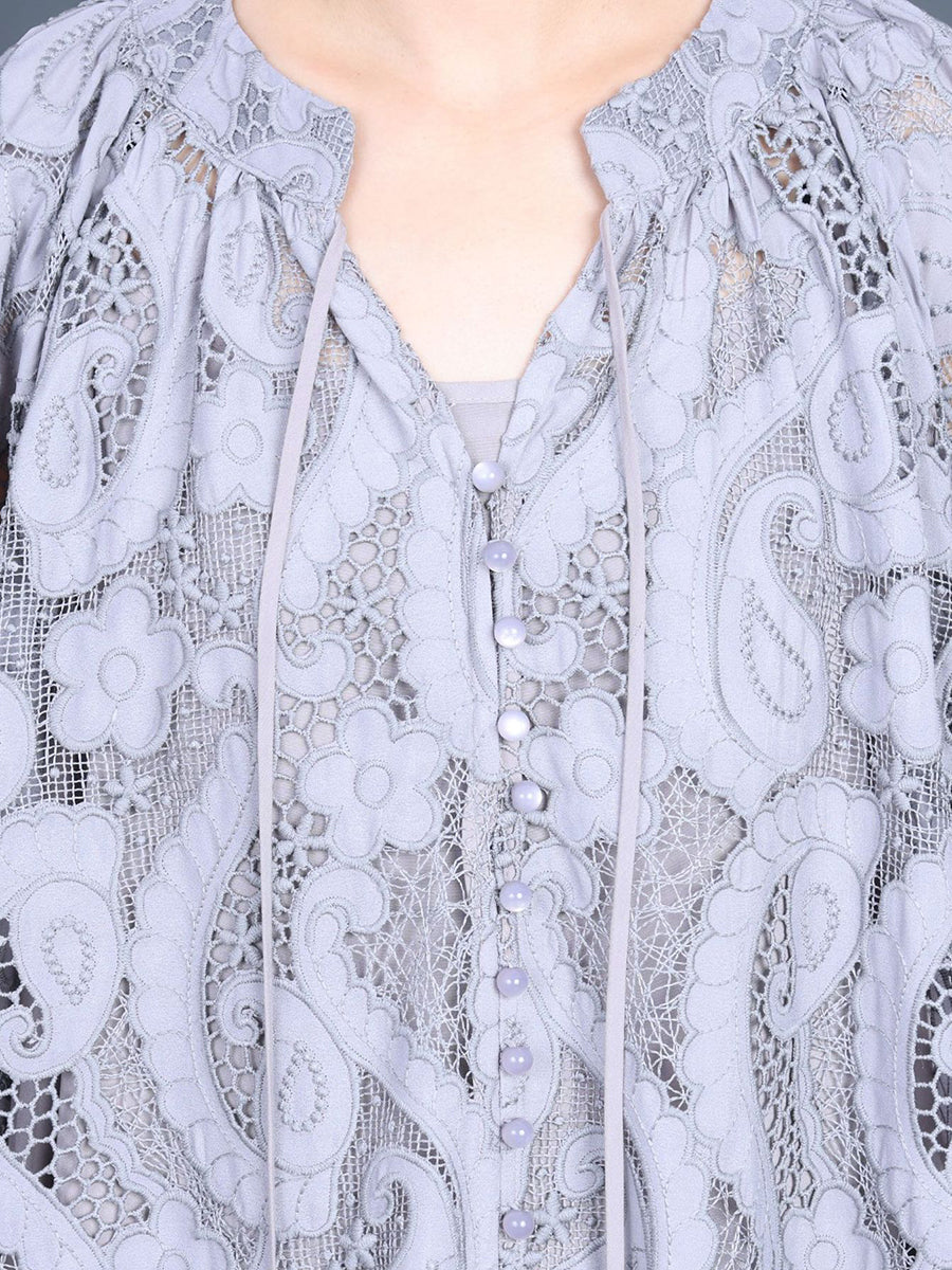 Women Summer Artsy Cutout Lace Maxi Dress LL059 ZSLS