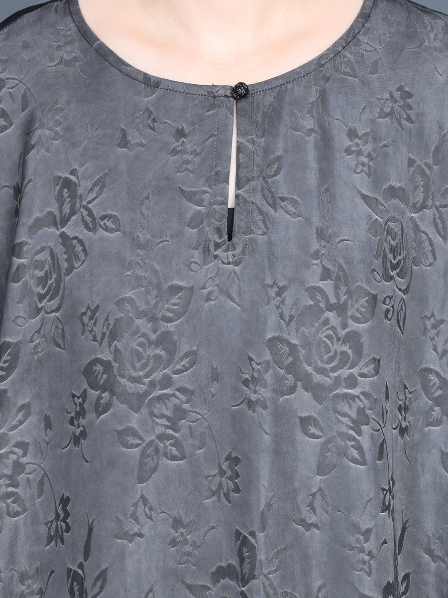Women Summer Vintage Jacquard Spliced Irregular Hem Dress SC1053 Ada Fashion