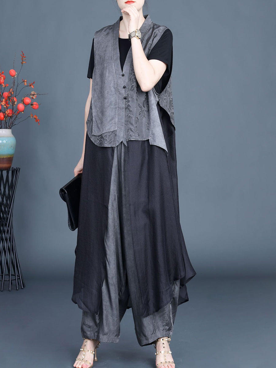 Women Summer Artsy Irregular Spliced Flower Vest XX1057 Ada Fashion