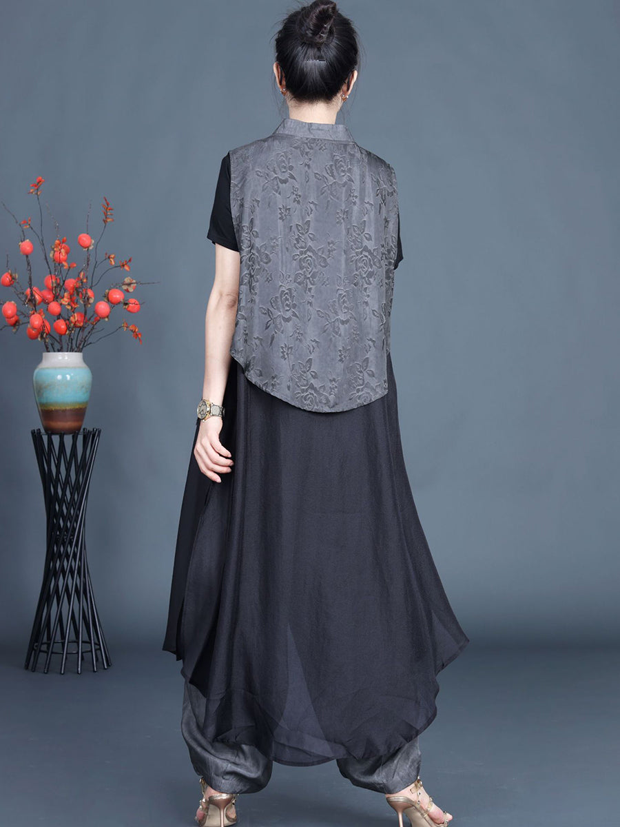 Women Summer Artsy Irregular Spliced Flower Vest XX1057 Ada Fashion