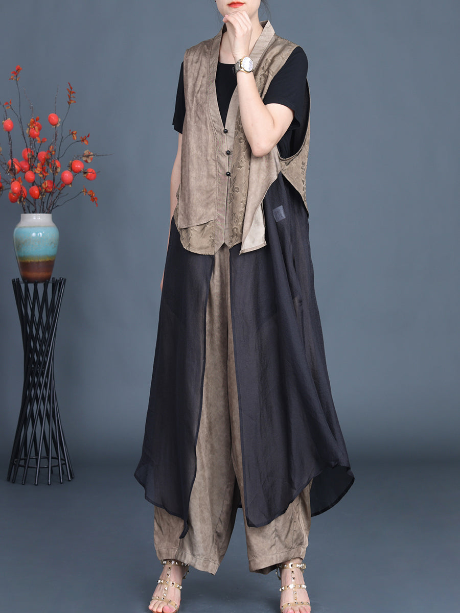 Women Summer Artsy Irregular Spliced Flower Vest XX1057 Ada Fashion