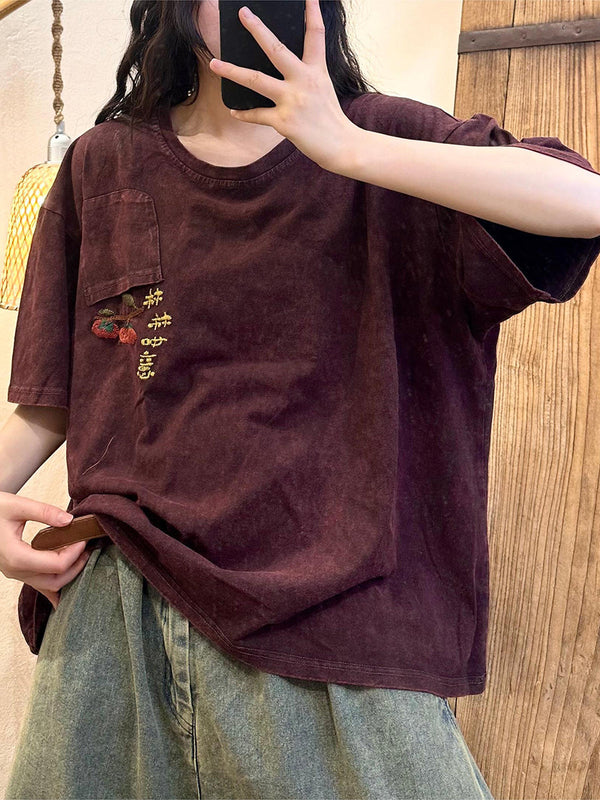 Women Summer Casual Embroidery Cotton Loose Shirt TY1015 Ada Fashion