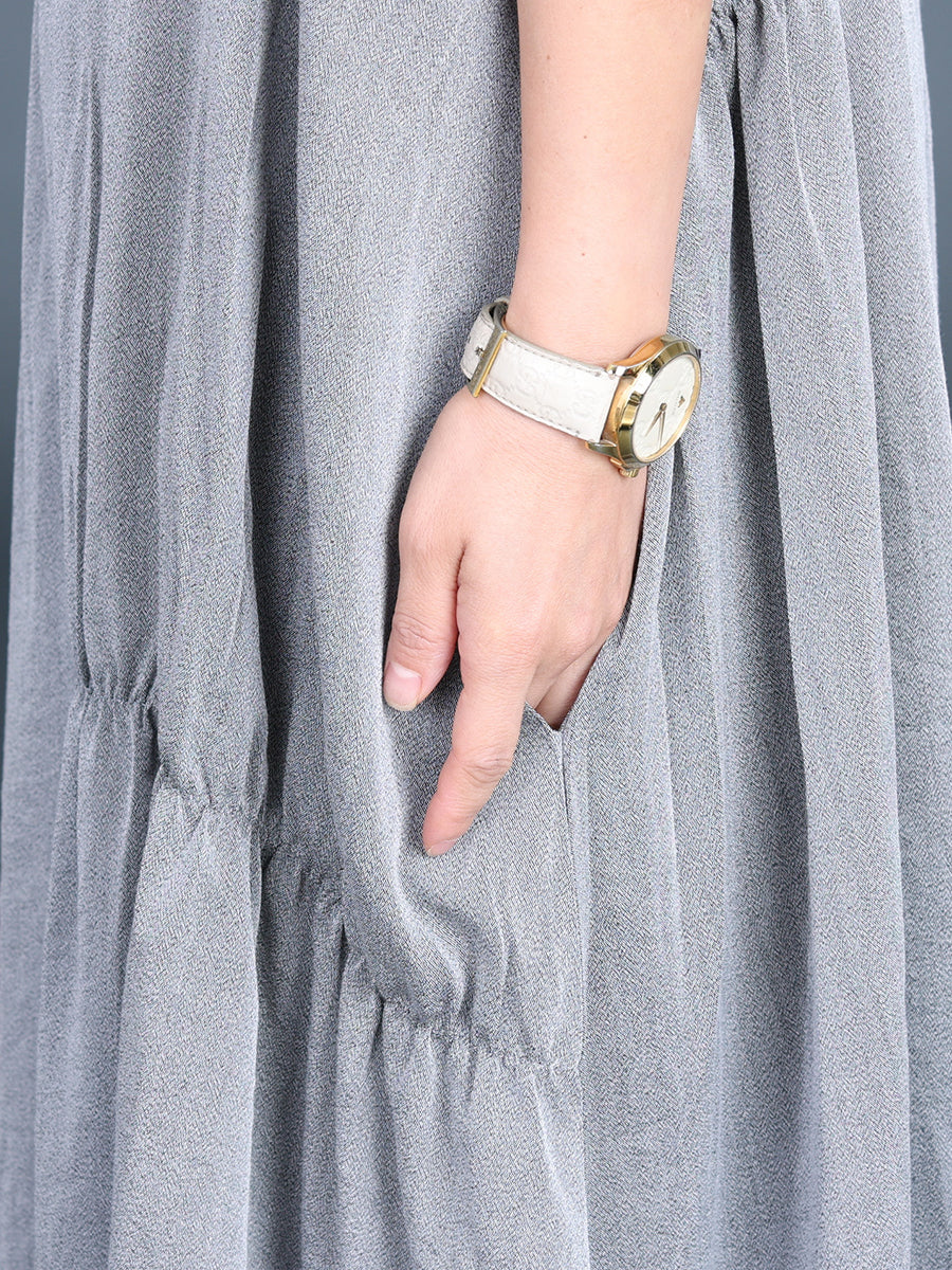 Women Summer Casual Solid Stitching Loose Dress FG1037 Ada Fashion