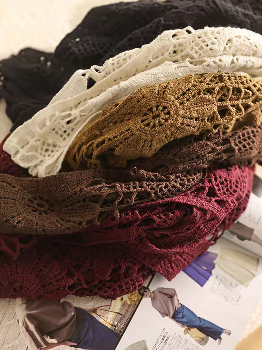 Women Summer Artsy Flower Knitted Cutout V-neck Vest CV1023 Ada Fashion