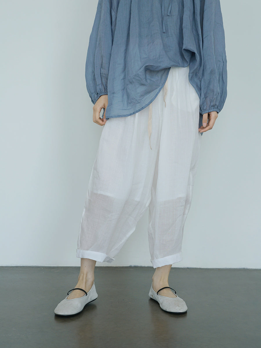 Women Summer Casual Solid Thin Ramie Harem Pants II1012 MH