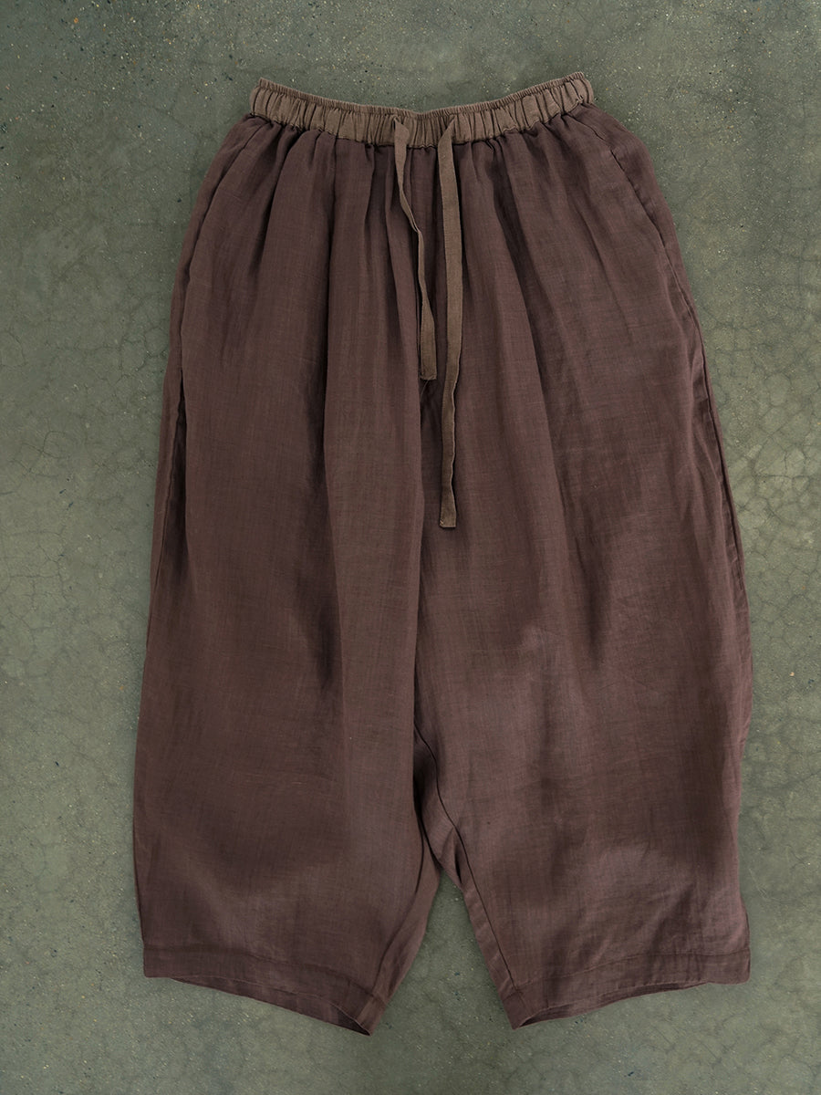 Women Summer Casual Solid Thin Ramie Harem Pants II1012 MH