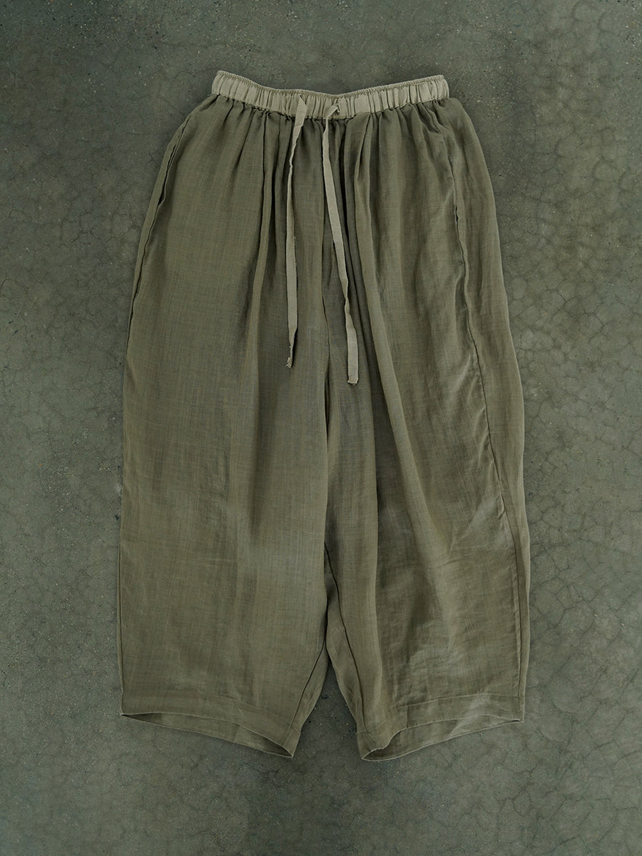 Women Summer Casual Solid Thin Ramie Harem Pants II1012 MH