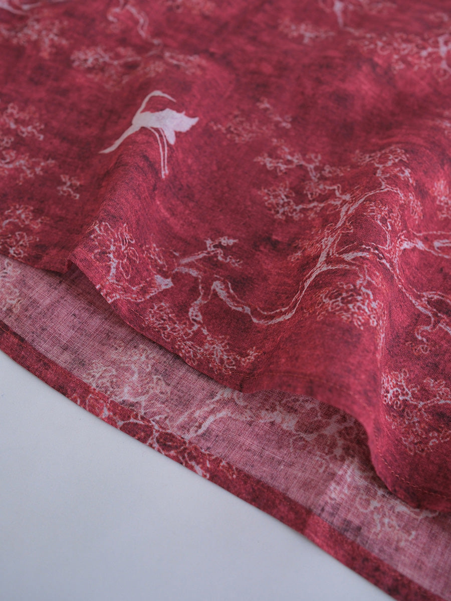 Women Summer Artsy Print Thin Ramie Vest Dress HH050 MH